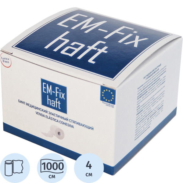 Перевяз. ср-ва Бинт самофикс эласт 4см х 10м картон. уп.EM-FIX HAFT