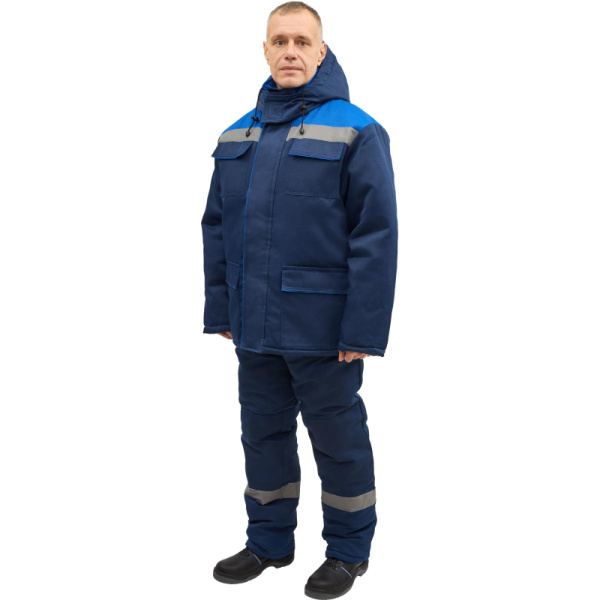 Костюм рабочий зимний муж з12-КПК с СОП син/вас 60-62/182-188