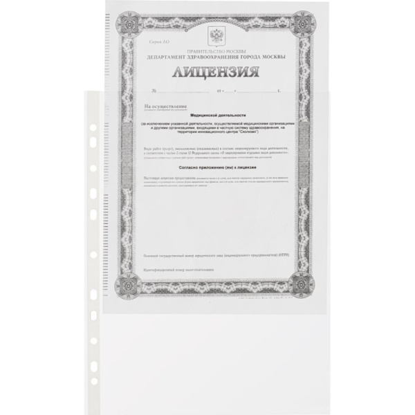 Файл-вкладыш А4 Attache Economy,Стандарт ,100шт./уп.с перф.Россия