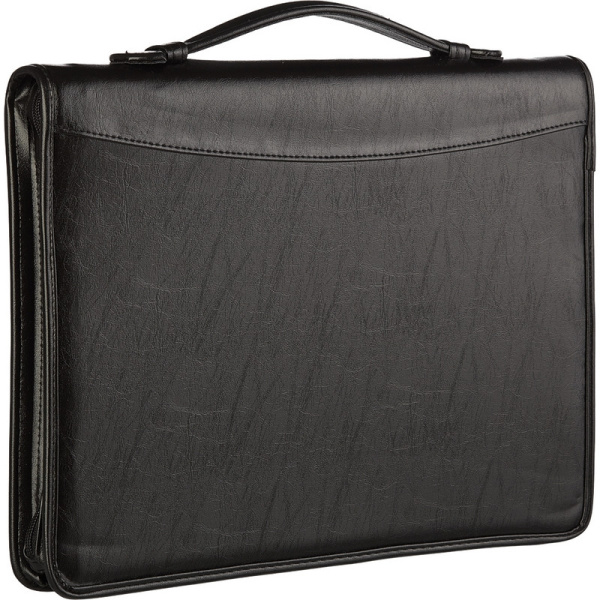 Папка деловая Алекс из искусственной кожи № 161 с ручкой черного цвета