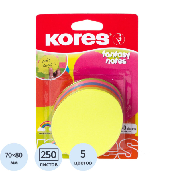 Стикеры фигурные Kores Диалог, блок-5 цветов,250листов (48707)