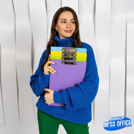 Папка-планшет с зажимом и крышкой Attache Bright colours A4 сиреневый