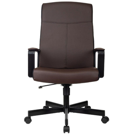 Кресло VB_DOMINUS-BR экокожа коричневая, ткань черная (детали в спинке)