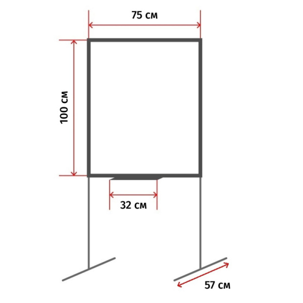 Доска магнитно-маркерная(бел)/меловая(зелен) Attache Twist 70х100вращ,ролик