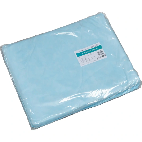 Простыня 100x80, смс, голубой, Стандарт, 50шт/уп, 00-975