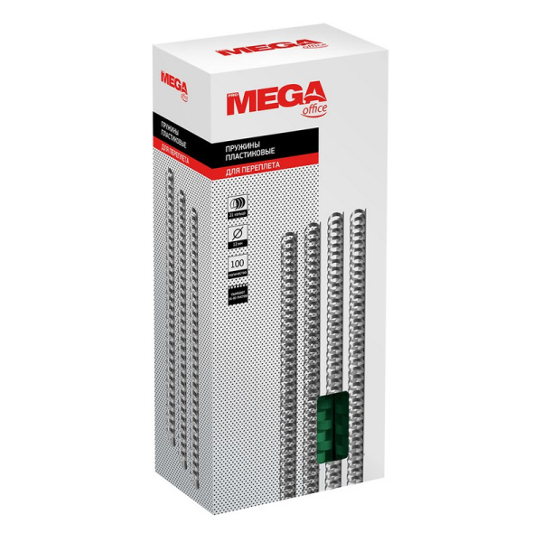 Пружины для переплета пластиковые Promega office 12мм зел. 100шт/уп.