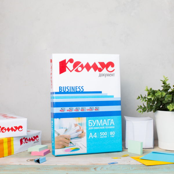 Бумага КОМУС ДОКУМЕНТ Business (А4, марка В, 80 г/кв.м, 500 л) Омск