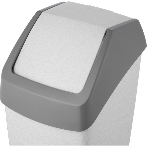 Ведро мусорное 15 л, пластиковое, с крышкой-вертушкой, мрамор