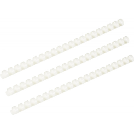 Пружины для переплета пластиковые 21 кольцо, 19 мм, (белые), 100 шт./уп