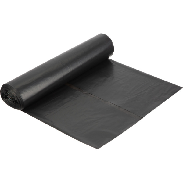 Мешки для мусора ПВД 60л 45мкм 25шт/рул черные 60x70см Комус