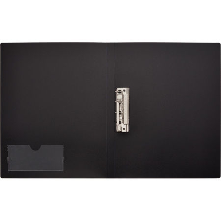 Папка с зажимом Комус сиреневая, с карманом для CD/визитки