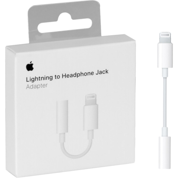 Адаптер Apple Lightning - 3.5 mm Headphone Jack Adapter, бел, MMX62ZM/A