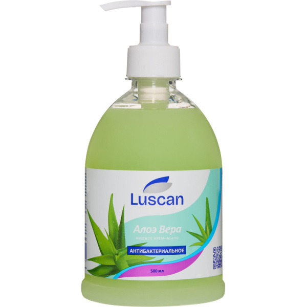 Крем-мыло жидкое LUSCAN Алоэ вера антибактериальное 500мл с дозатором