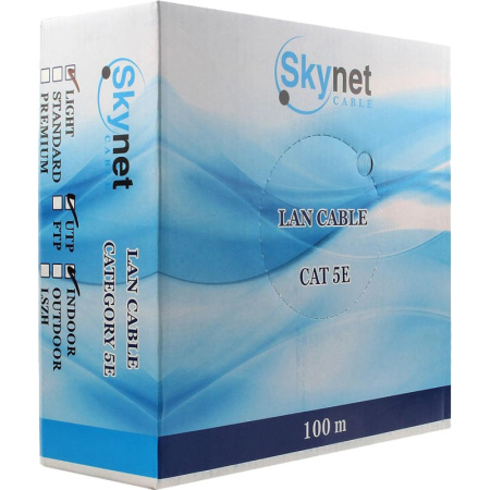 Кабель SkyNet CSS-UTP-2-CU/100 UTP indoor кат.5e, однож., 100 м, серый