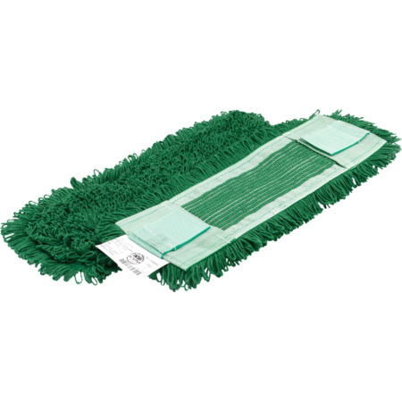 Насадка МОП плоский 40х13см ухо+карман хлопок зелёный CN3067