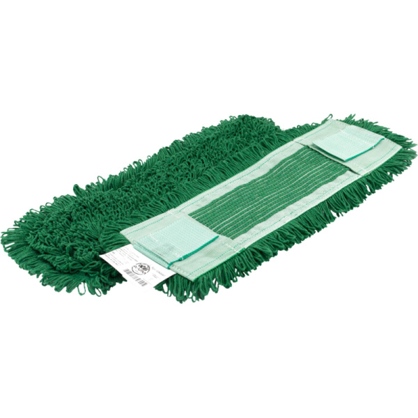 Насадка МОП плоский 40х13см ухо+карман хлопок зелёный CN3067