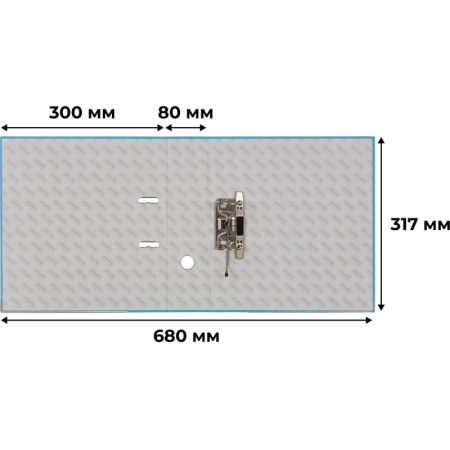 Папка-регистратор ECONOMY PLUS 80мм, голубой, ПБП1,карм.кор.,мет.уг