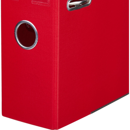 Папка-регистратор Комус Стандарт 75мм  красная, ПБП2, карм.кор., мет.уг