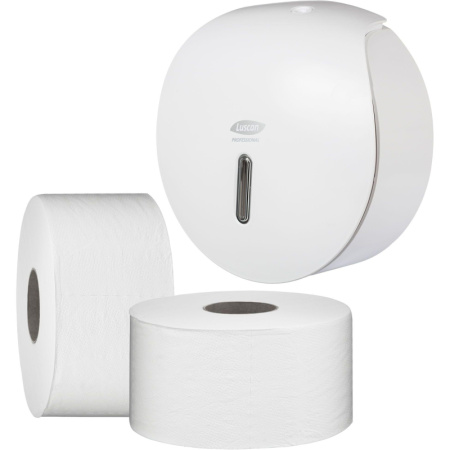 Бумага туалетная д/дисп Luscan Professional 2слбелцелвтул170м 12рул/уп