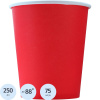 Стакан одноразовый бум 1-сл. d-80мм 250мл красный КОМУС 75шт/уп