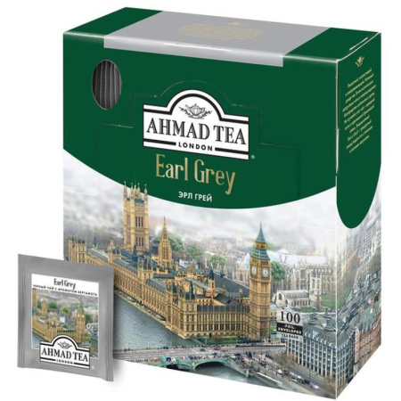 Чай Ahmad Earl grey черный бергамот 100пак/уп 5951-08