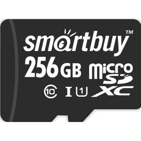 Карта памяти SmartBuy microSDXC 256Gb UHS-I Cl10 +ад, SB256GBSDCL10-01