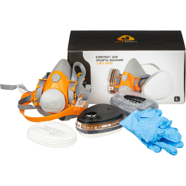 Комплект защитный JetaSafety 6500(перч,п/маск,фильтр,предфильтр,держат)р. L