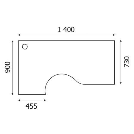Стол Easy One левый (870,871) серый Ш1400 Г900