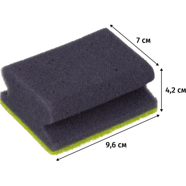 Губки для посуды Master FRESH BLACK профилированные 2 шт/уп