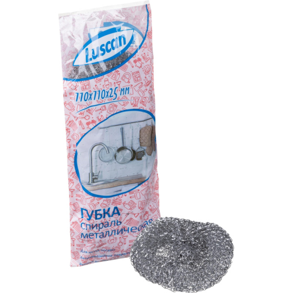Губки спираль Luscan металлические 110х110х25 мм 20г 3 шт/уп