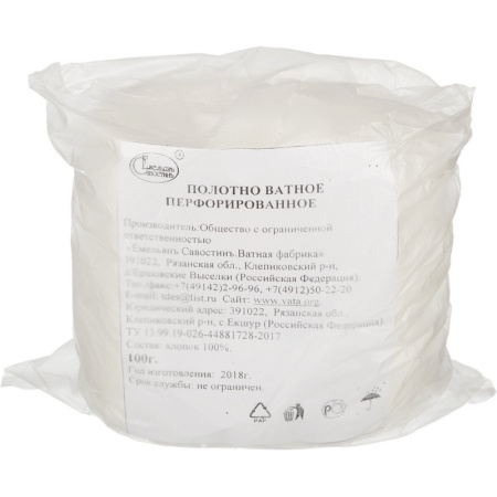 Перевяз. ср-ва Ватное полотно 100гр 260 стиков Емельянъ Савостинъ ШК9050