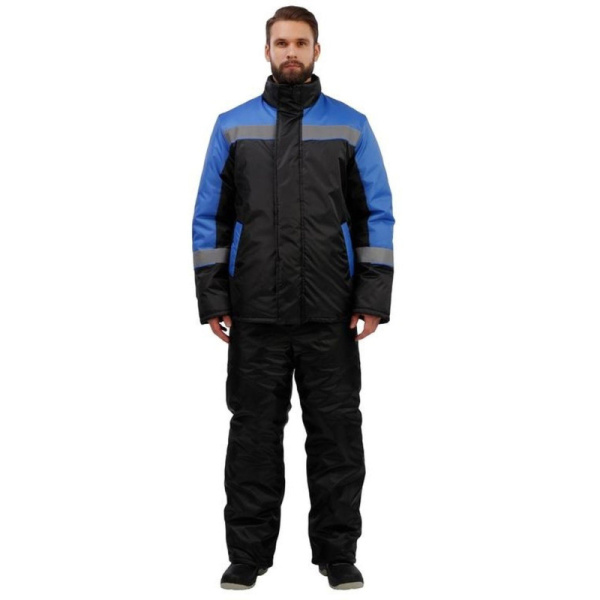 Куртка рабочая зимняя утепленная муж з38-КУ голубая/черн (р.52-54) 182-188