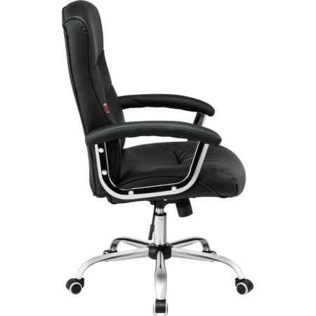 Кресло BN_Dt_EChair-550 TR рец.кожа черная, хром