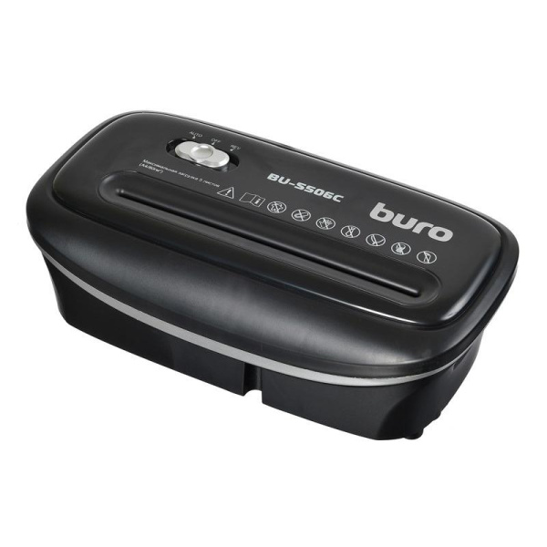 Шредер (уничтожитель) Buro Home BU-S506C 4ур.секр.,5лист./12лтр.,пл.карты