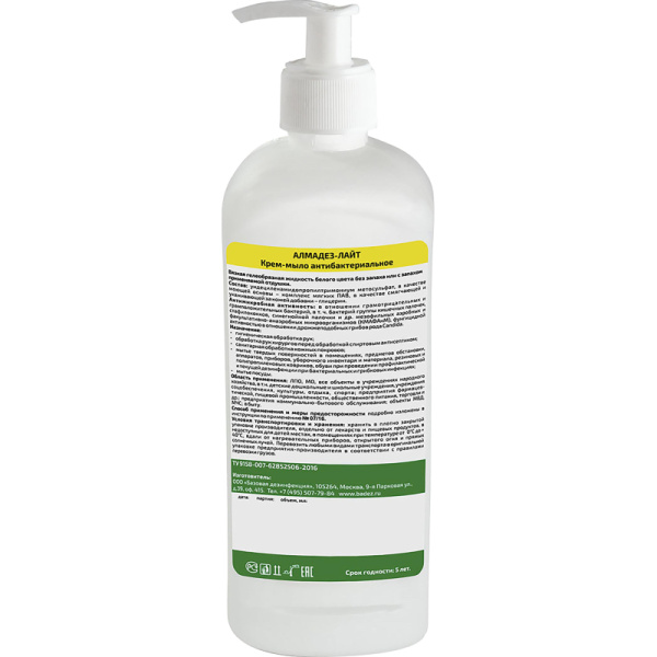 Мыло жидкое дезинф. Алмадез-Лайт антибактериальное 0,5 л (с дозатором)