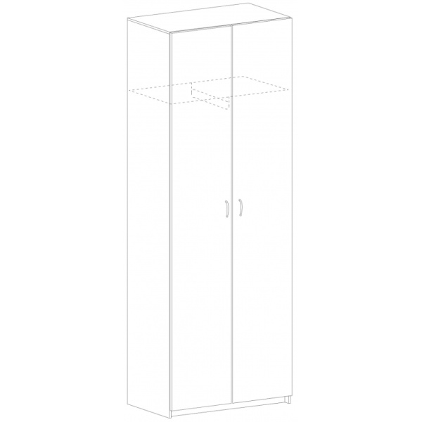 Шкаф SP Бюджет д/одежды 2555 (880,878) дуб ш.св/серый 1810(430/030)