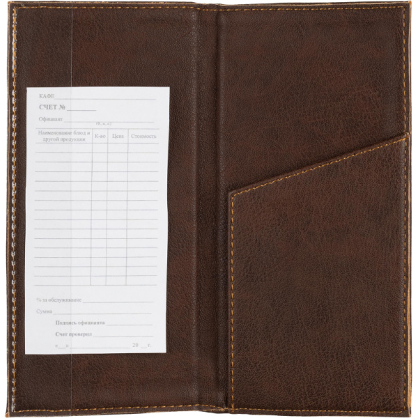 Папка адресная для счета с отстрочкой М.701 коричн евая, кожзам
