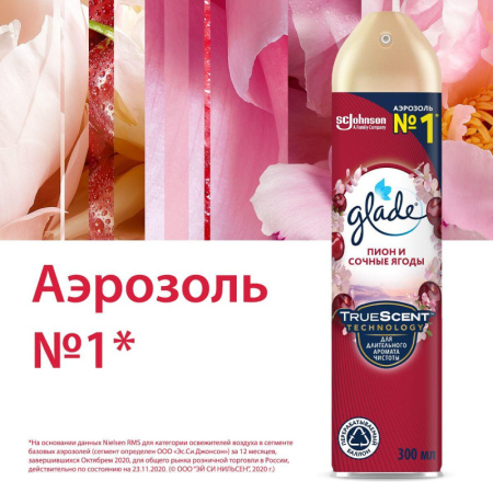 Освежитель воздуха GLADE Пион и сочные ягоды 300мл