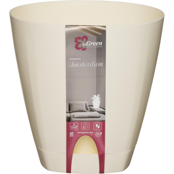 Горшок для цветов AMSTERDAM D 250 ,8 л Сливочный ING6202СЛ