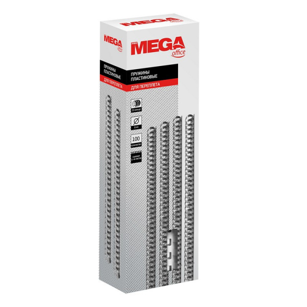 Пружины для переплета пластиковые Promega office 8мм белые 100шт/уп.