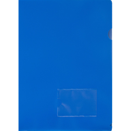 Папка уголок Attache А4 180 мкм, карман для визитки, синий 1/20шт