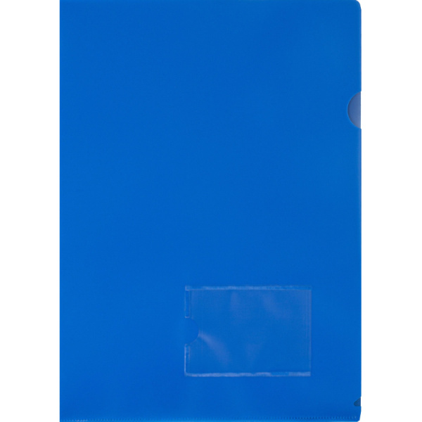 Папка уголок Attache А4 180 мкм, карман для визитки, синий 1/20шт