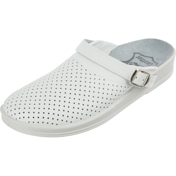 Сабо муж.нат.кожа цв.белый(р.45) (10-12-7)