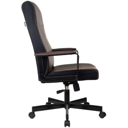 Кресло VB_DOMINUS-BR экокожа коричневая, ткань черная (детали в спинке)