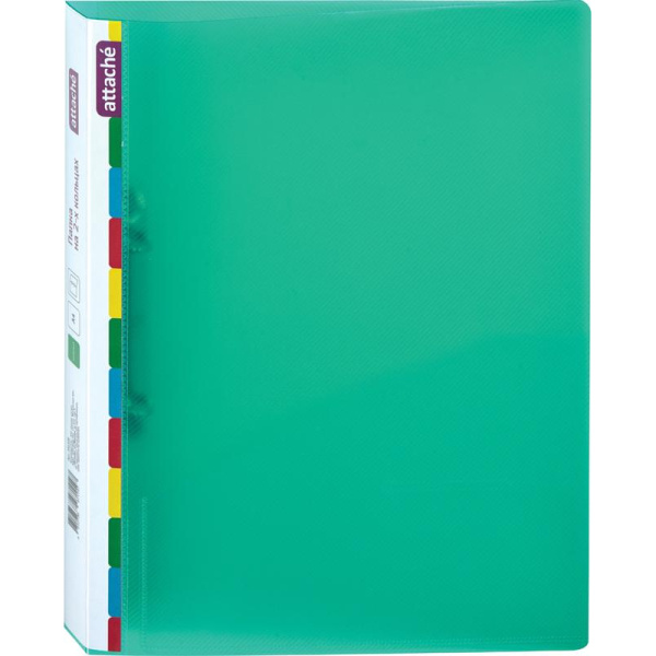Папка на 2-х кольцах пласт Attache Diagonal зеленый