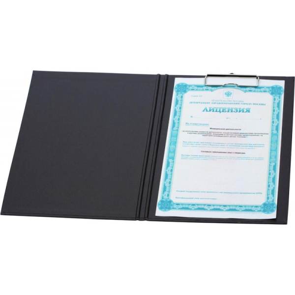 Папка-планшет д/бумаг Attache A4 черный с верхней створкой