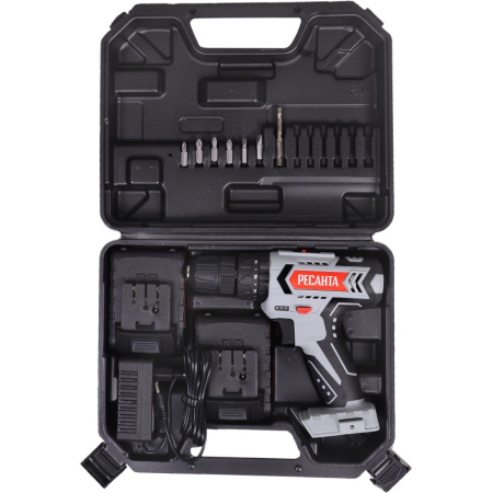 Дрель-шуруповерт аккумуляторная РЕСАНТА 18В, ДА-18-2ЛК-У (75/14/6)