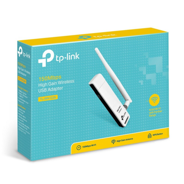 Сетевой адаптер WiFi TP-Link TL-WN722N USB 2.0