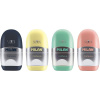 Ластик-точилка Milan CAPSULE SILVER+2 зап.ластика, цв в асс, блистBYM10356