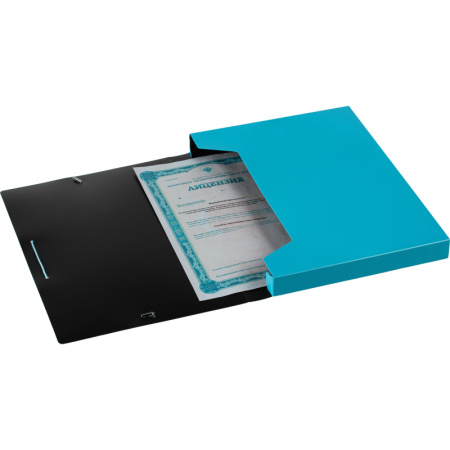 Папка на резинках -короб Комус 30 мм А4, голубой